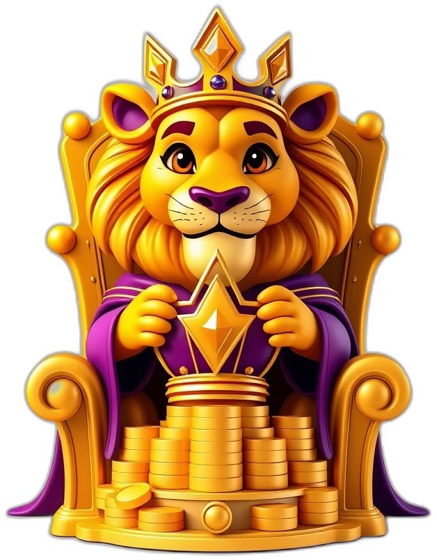 Teen Patti Stars lion-king mascot presenting the VIP agent commission program